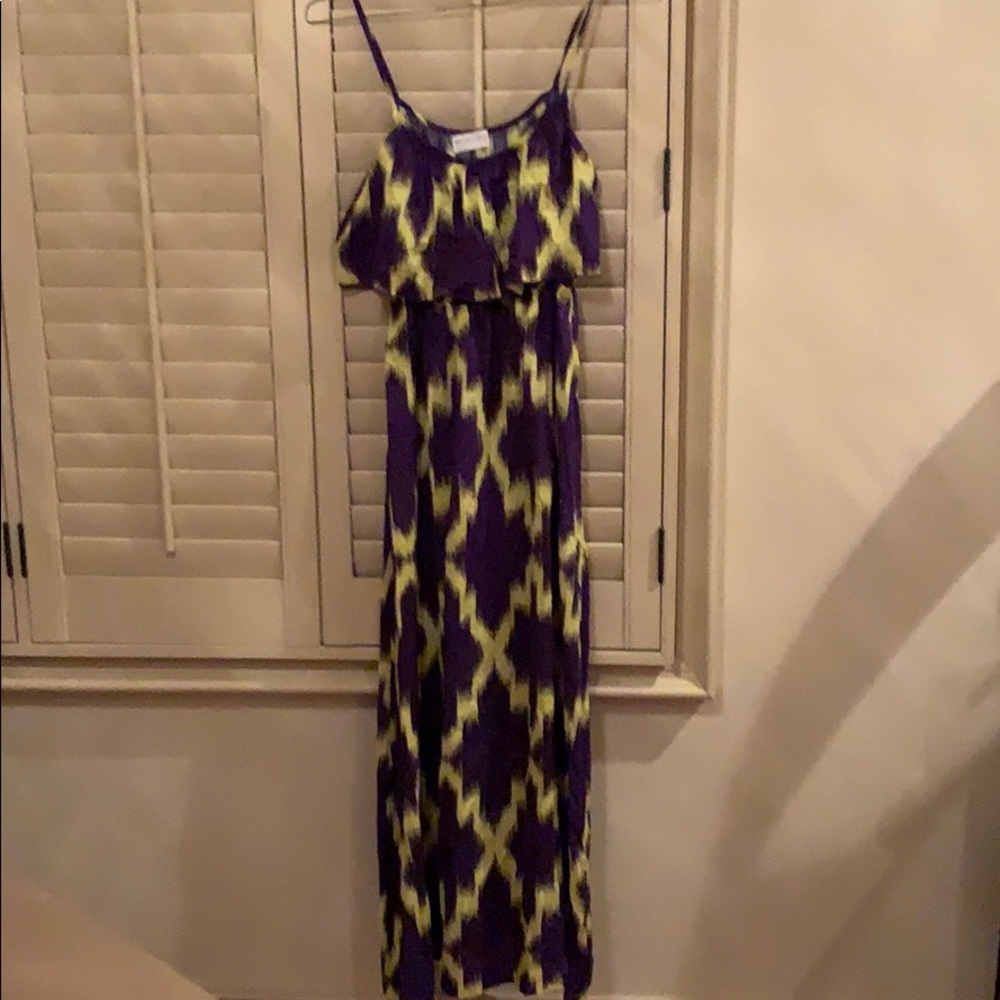 Purple and yellow maxi dress